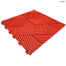 PVC плочка за модулен под за гаражи – червен 3D дизайн - DUa642 - Sellzone.bg PVC плочка за модулен под за гаражи – червен 3D дизайн - DUa642